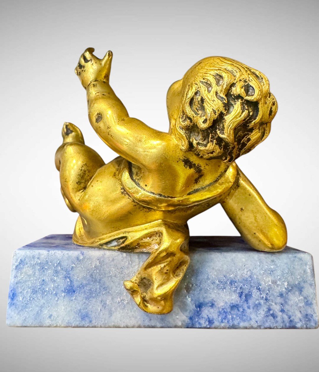 Young Drunken Bacchus - Gilt Bronze Sculpture-photo-3