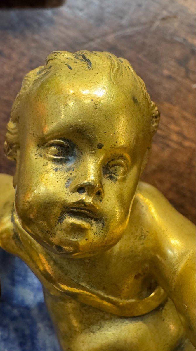 Young Drunken Bacchus - Gilt Bronze Sculpture-photo-1