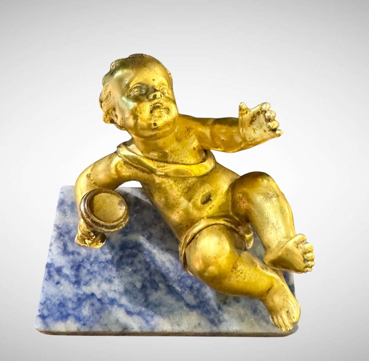 Young Drunken Bacchus - Gilt Bronze Sculpture-photo-2