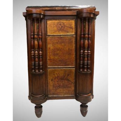 Walnut Cabinet With 3 Drawers Decorated With Napoleonic Coats Of Arms