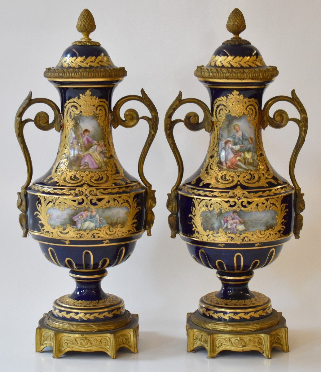 Pair Of Sevres Vases