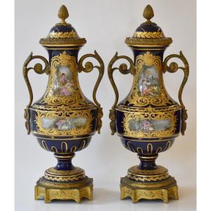 Pair Of Sevres Vases