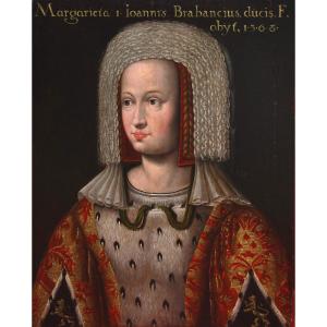  'portrait Of Margaret Brabant' Oil On Panel, Early 16th Century