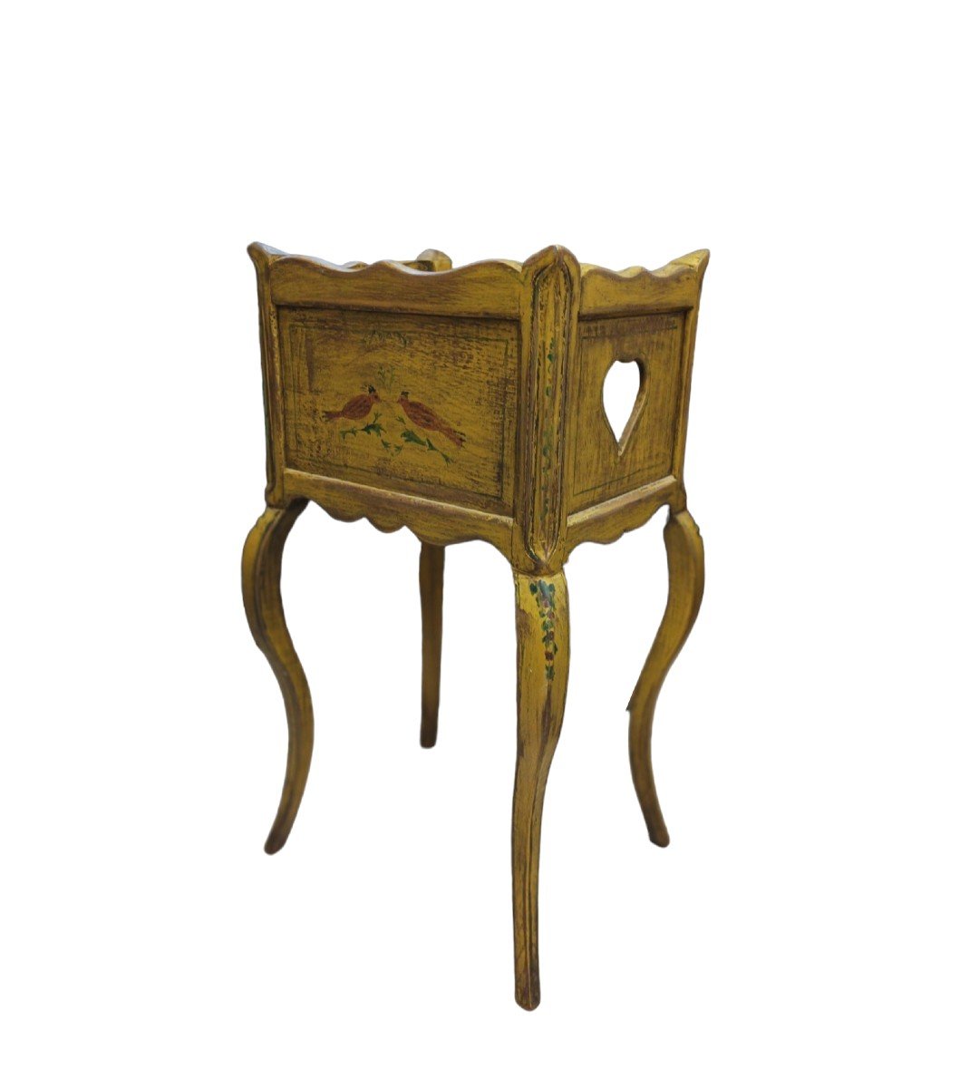 Rustic Bedside Table In Lacquered Wood. Italy ,late 19th Century.-photo-3