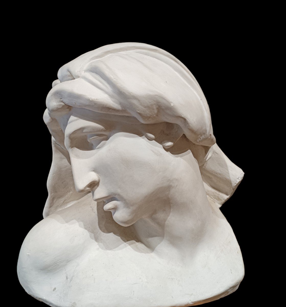 Plaster Bust Depicting A Female Subject. Italy ,middle Of The 20th Century.-photo-2