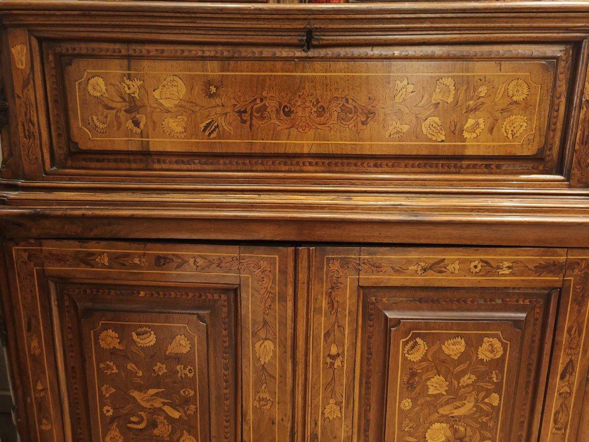 Trumeau Inlaid In Various Woods.holland,louis XV Period.-photo-1