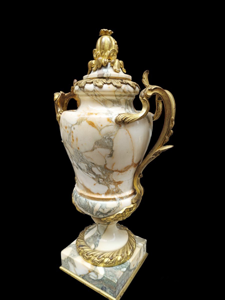 Ormolu Mounted White Marble Vase.  France,19th Century.-photo-2