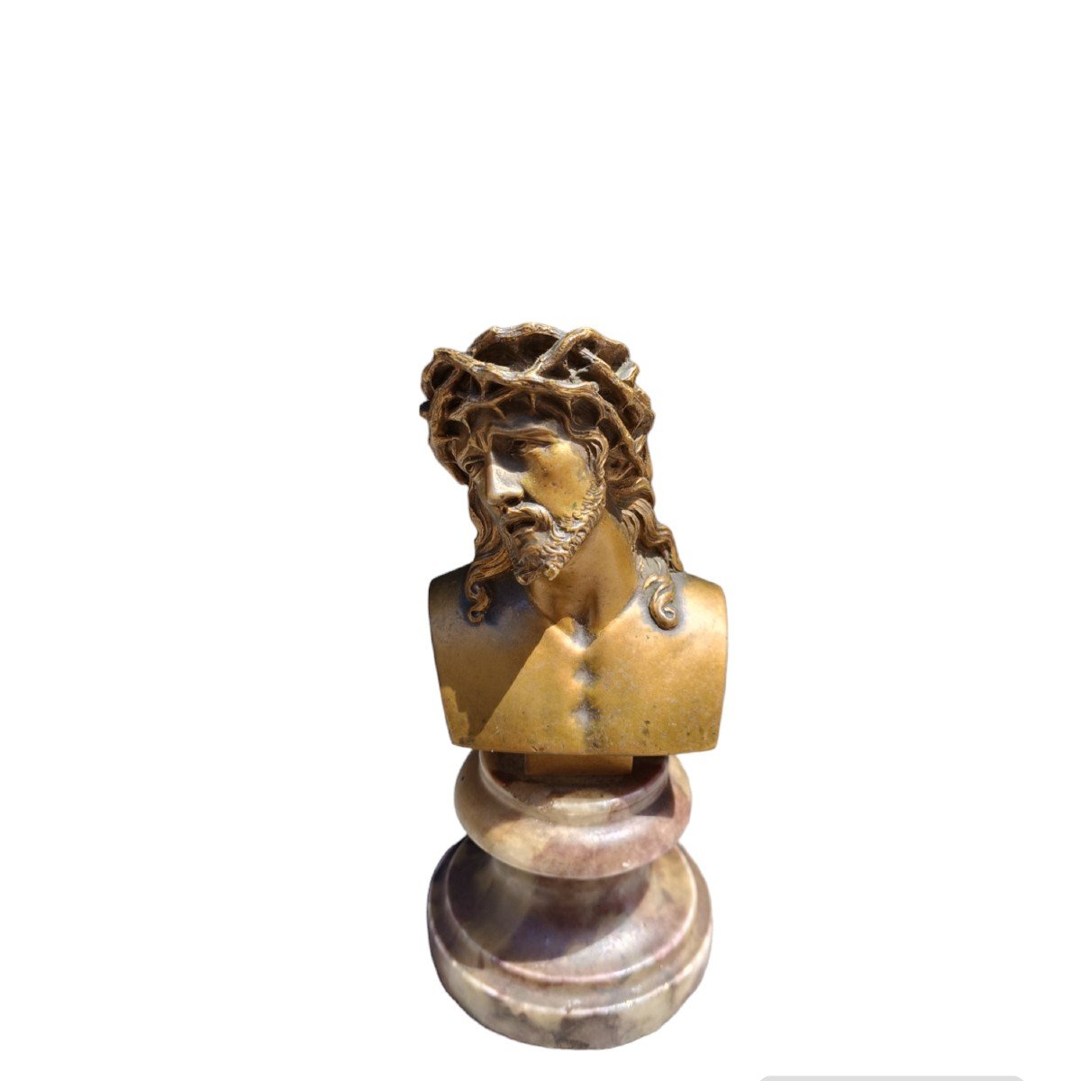 Bronze Bust Depicting Christ. France,late 19th Century.