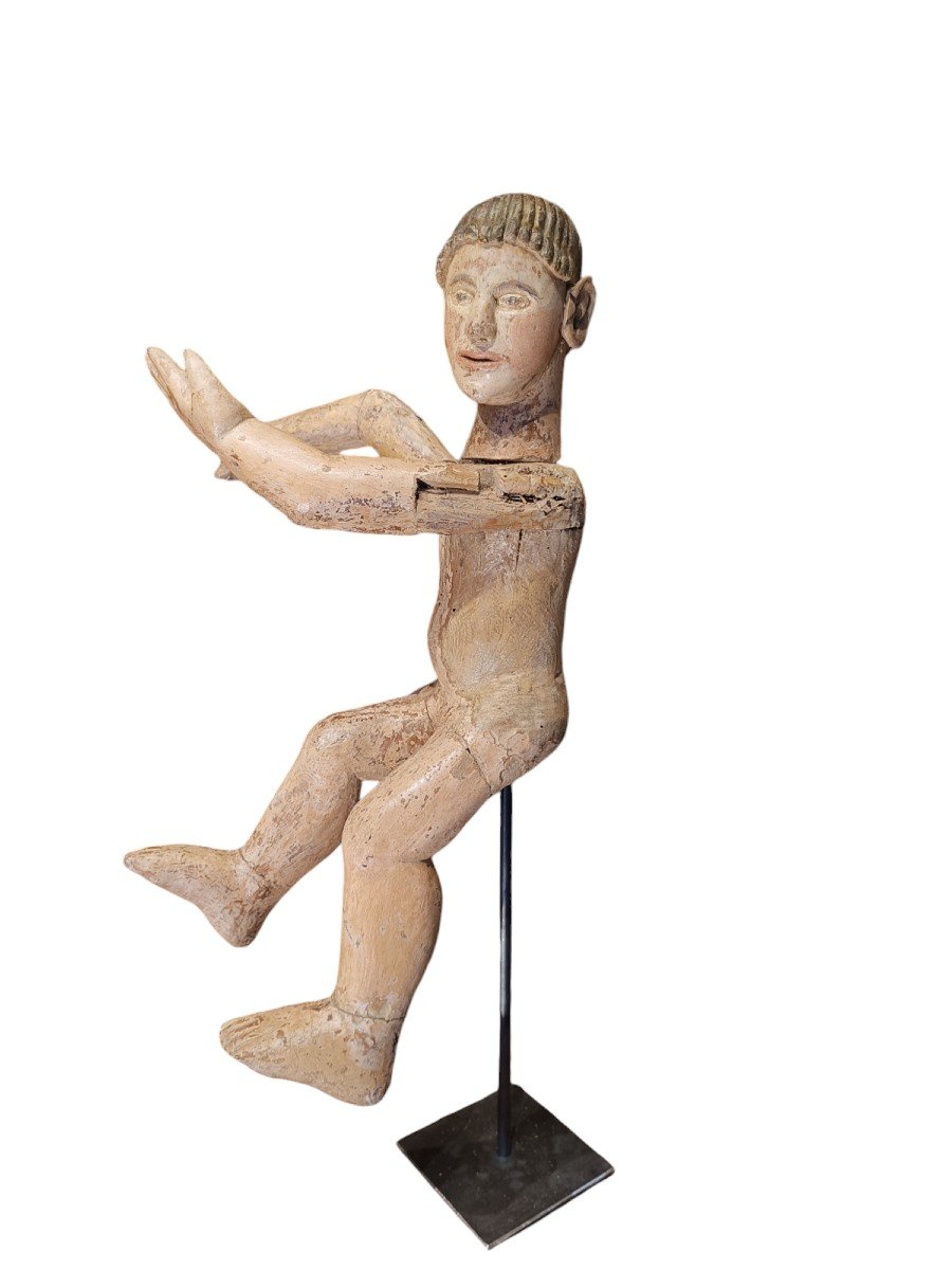 Mannequin Depicting A Child In Carved And Painted Wood. Italy ,xvii Century-photo-2