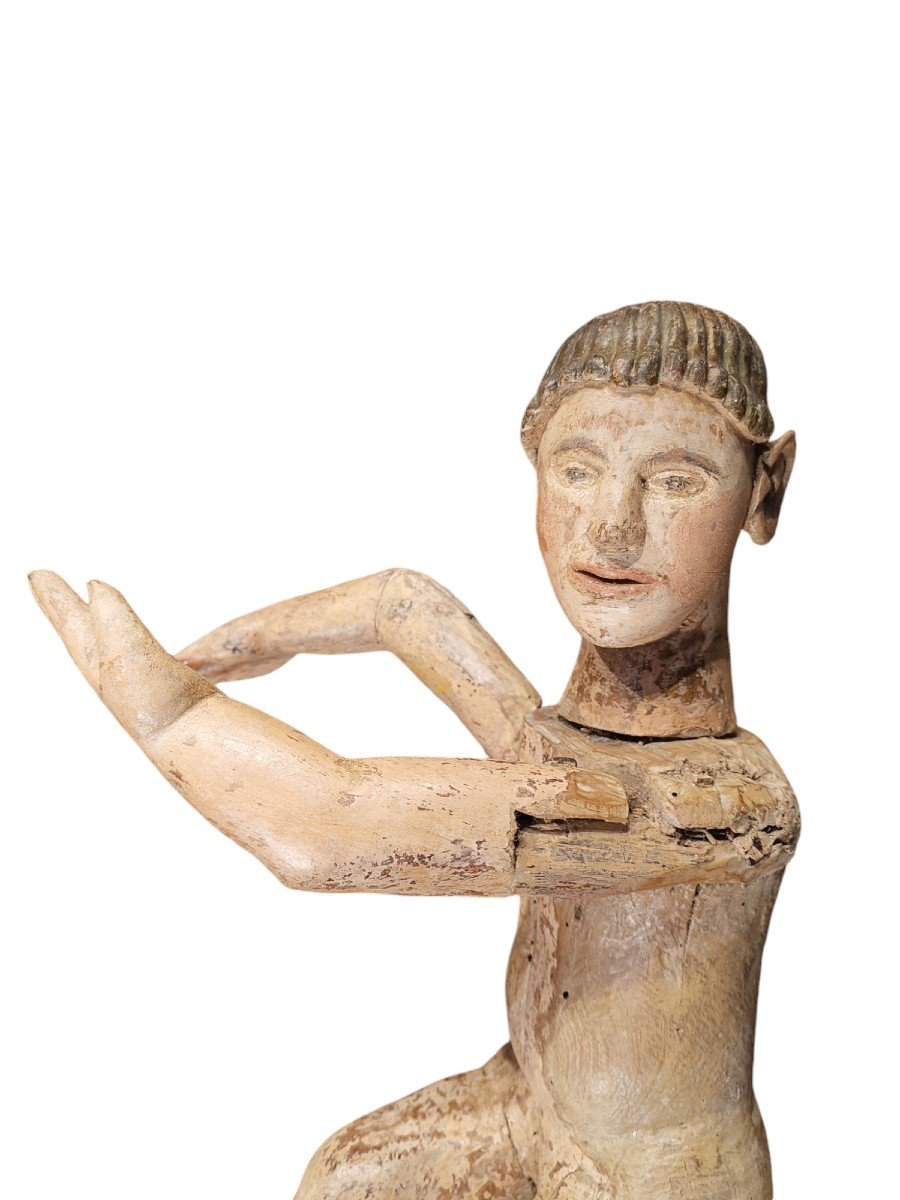 Mannequin Depicting A Child In Carved And Painted Wood. Italy ,xvii Century-photo-4