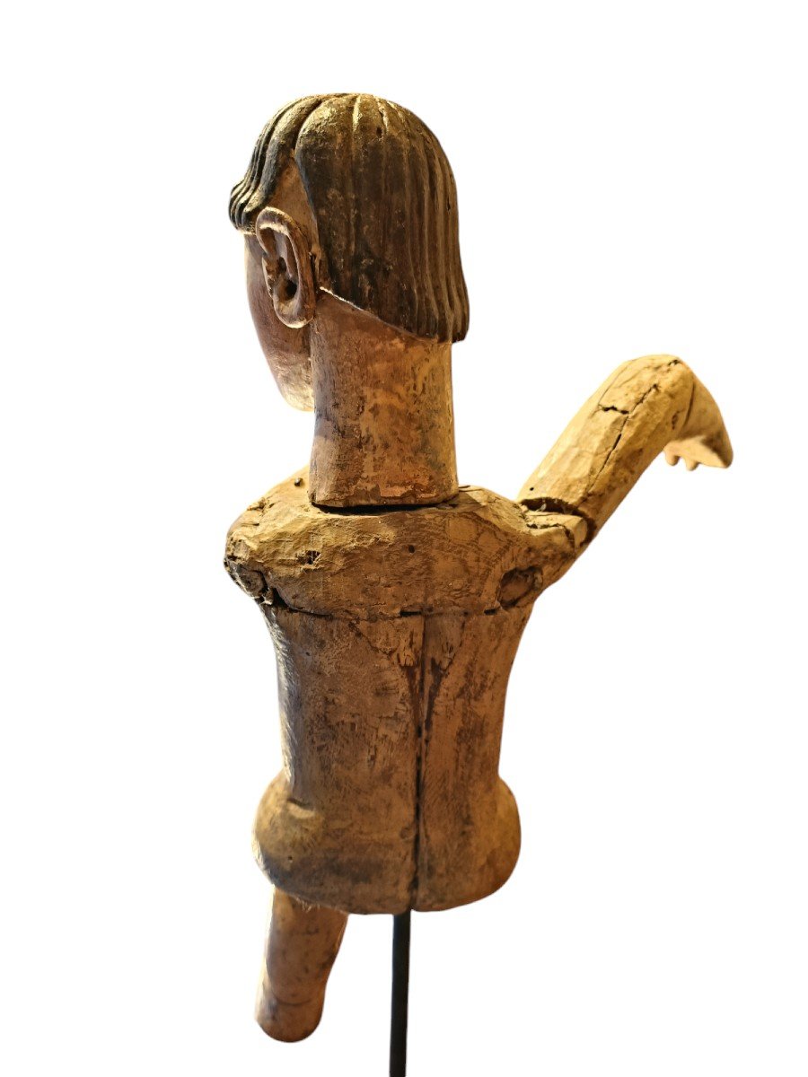 Mannequin Depicting A Child In Carved And Painted Wood. Italy ,xvii Century-photo-1