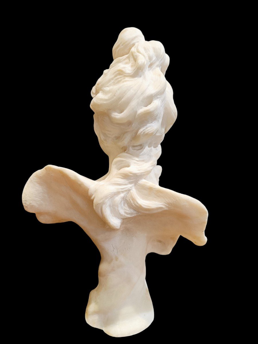 Sculpture En Albâtre Représentant Une Femme. France, Vers 1900.-photo-4