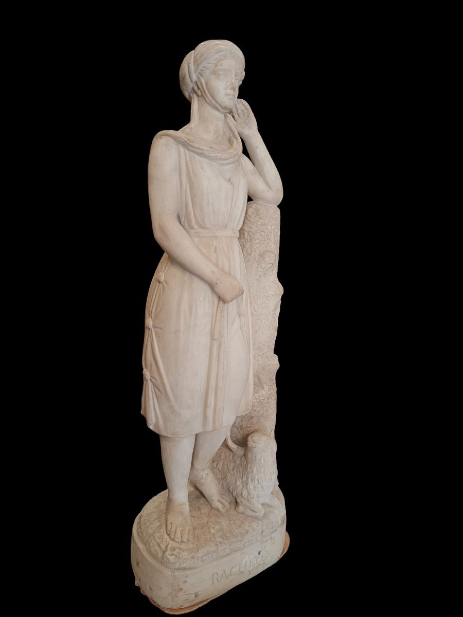 Sculpture In White Marble Representing Rachele.italy,neoclassical-period.-photo-2