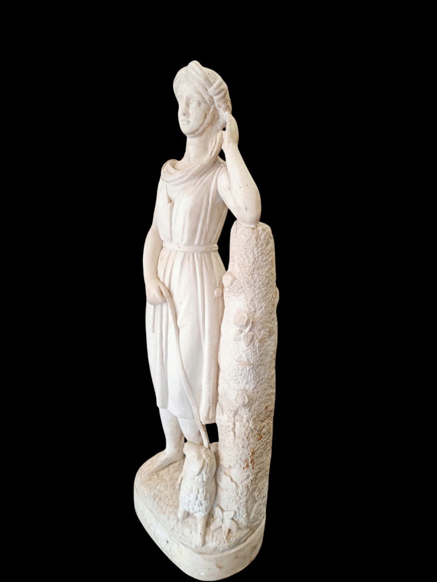 Sculpture In White Marble Representing Rachele.italy,neoclassical-period.-photo-3