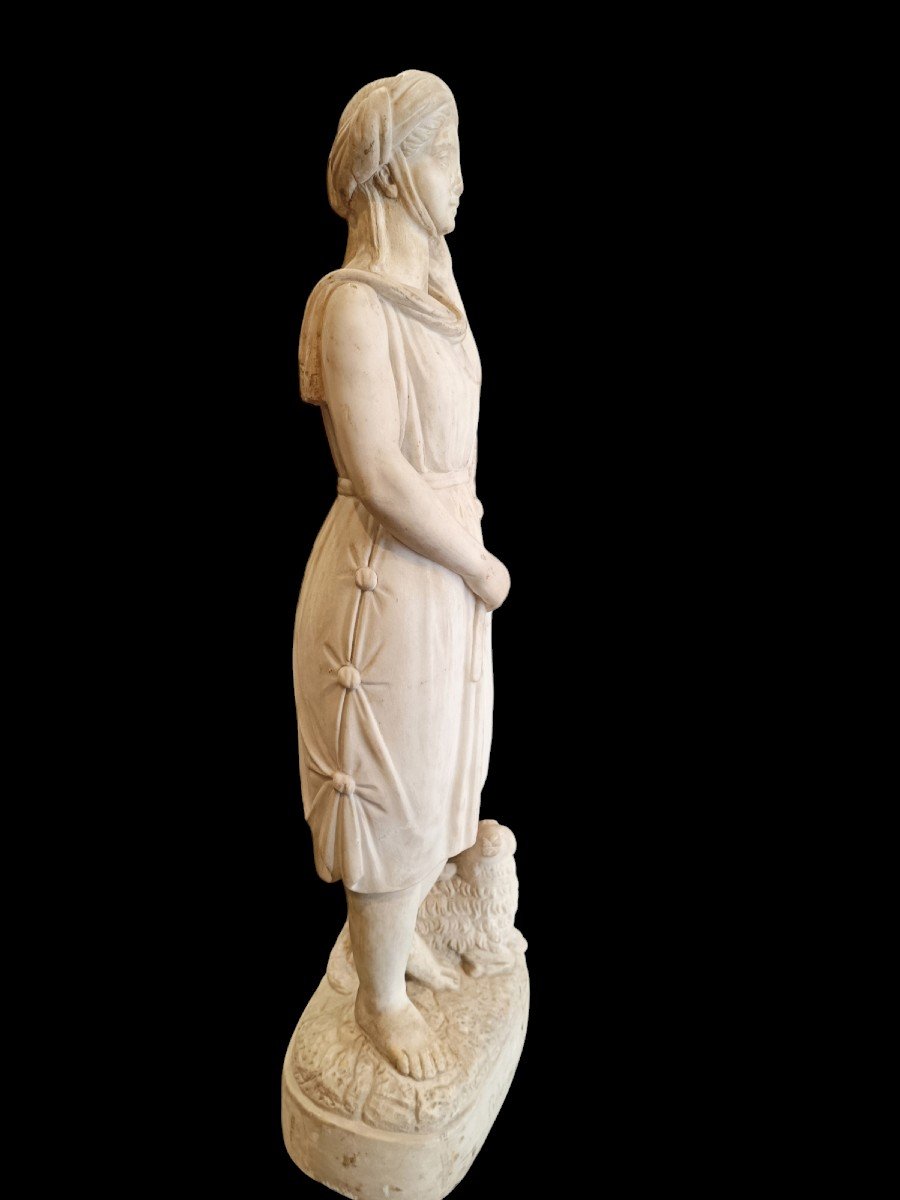 Sculpture In White Marble Representing Rachele.italy,neoclassical-period.-photo-4