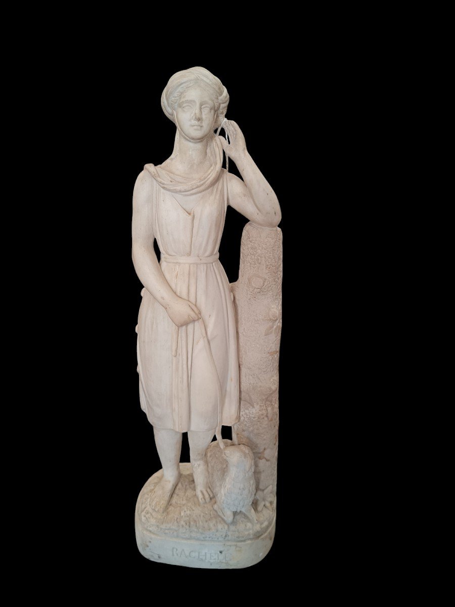 Sculpture In White Marble Representing Rachele.italy,neoclassical-period.