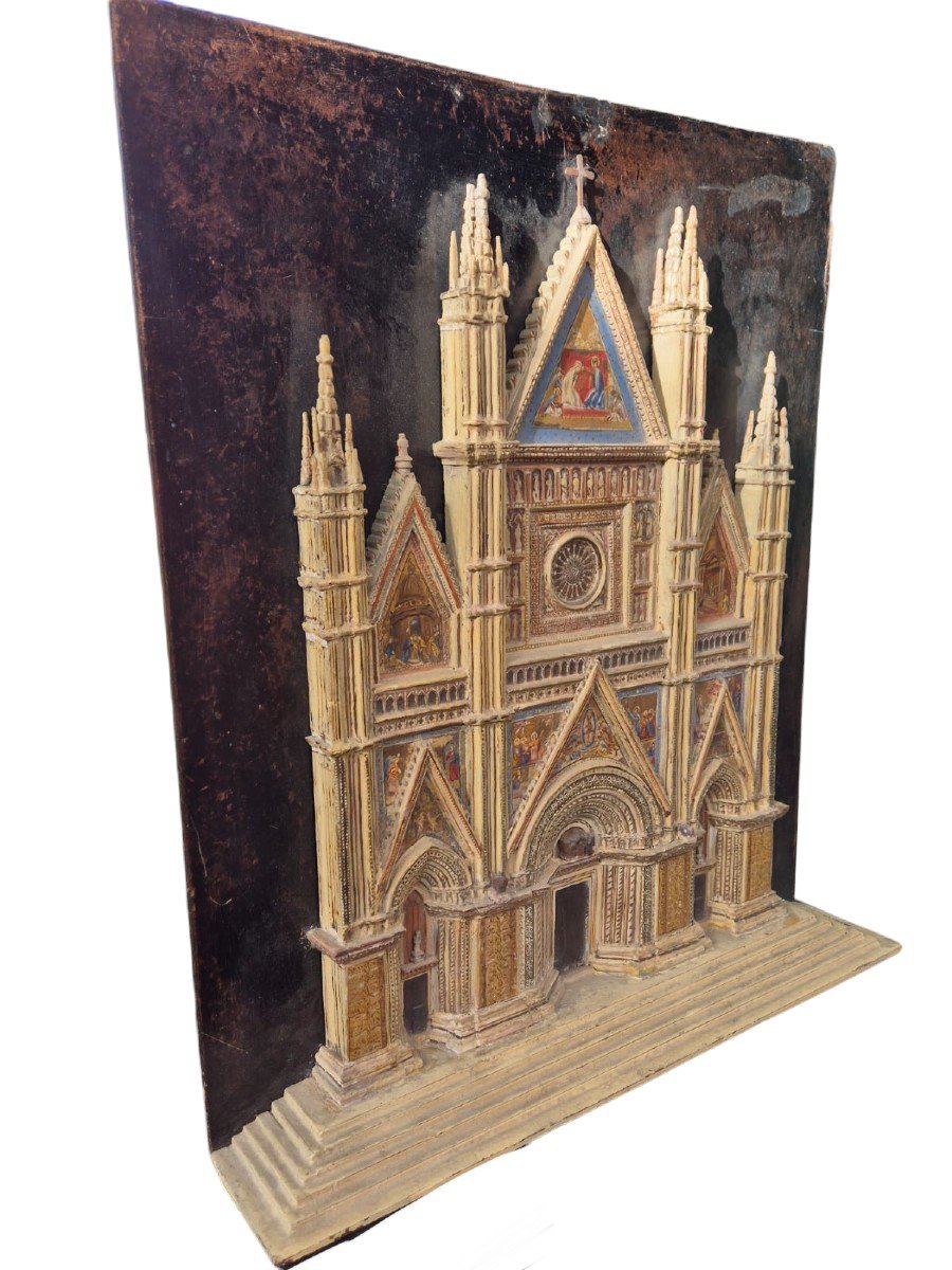 Model Of The Facade Of The Orvieto Cathedral.italy,early 20th Century.-photo-2