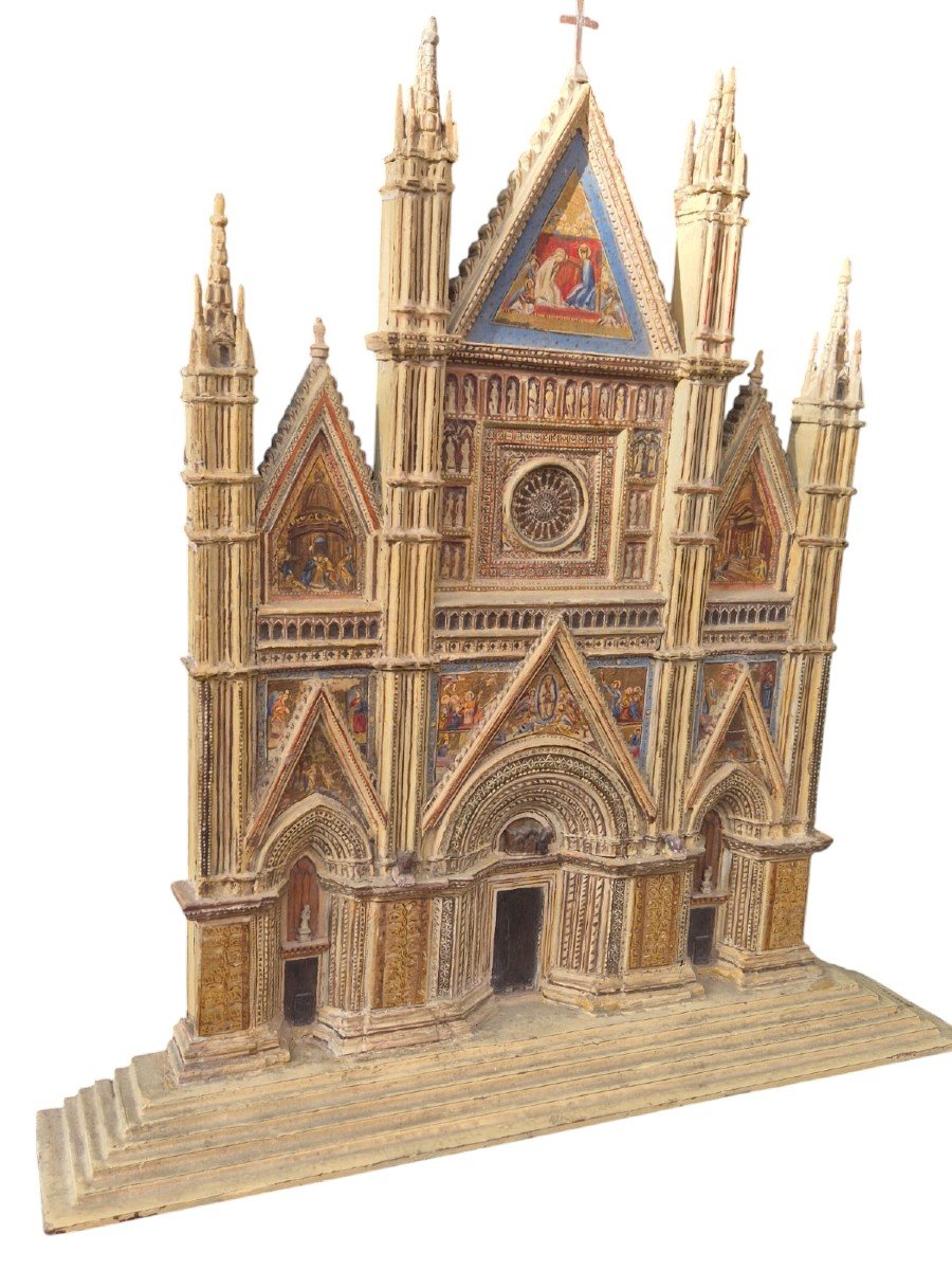 Model Of The Facade Of The Orvieto Cathedral.italy,early 20th Century.-photo-3