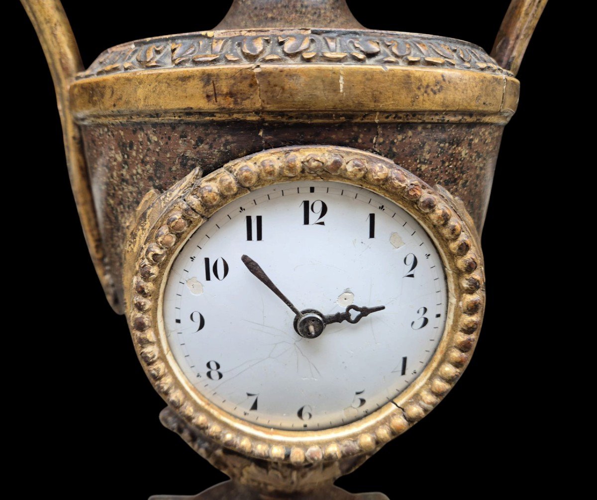 Horloge En Bois En Forme De Vase. Italie, Fin Du XVIIIe Siècle.-photo-2