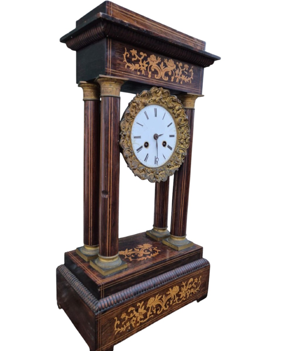 Clock In Wood And Gilded Bronze.charles X Period.-photo-2