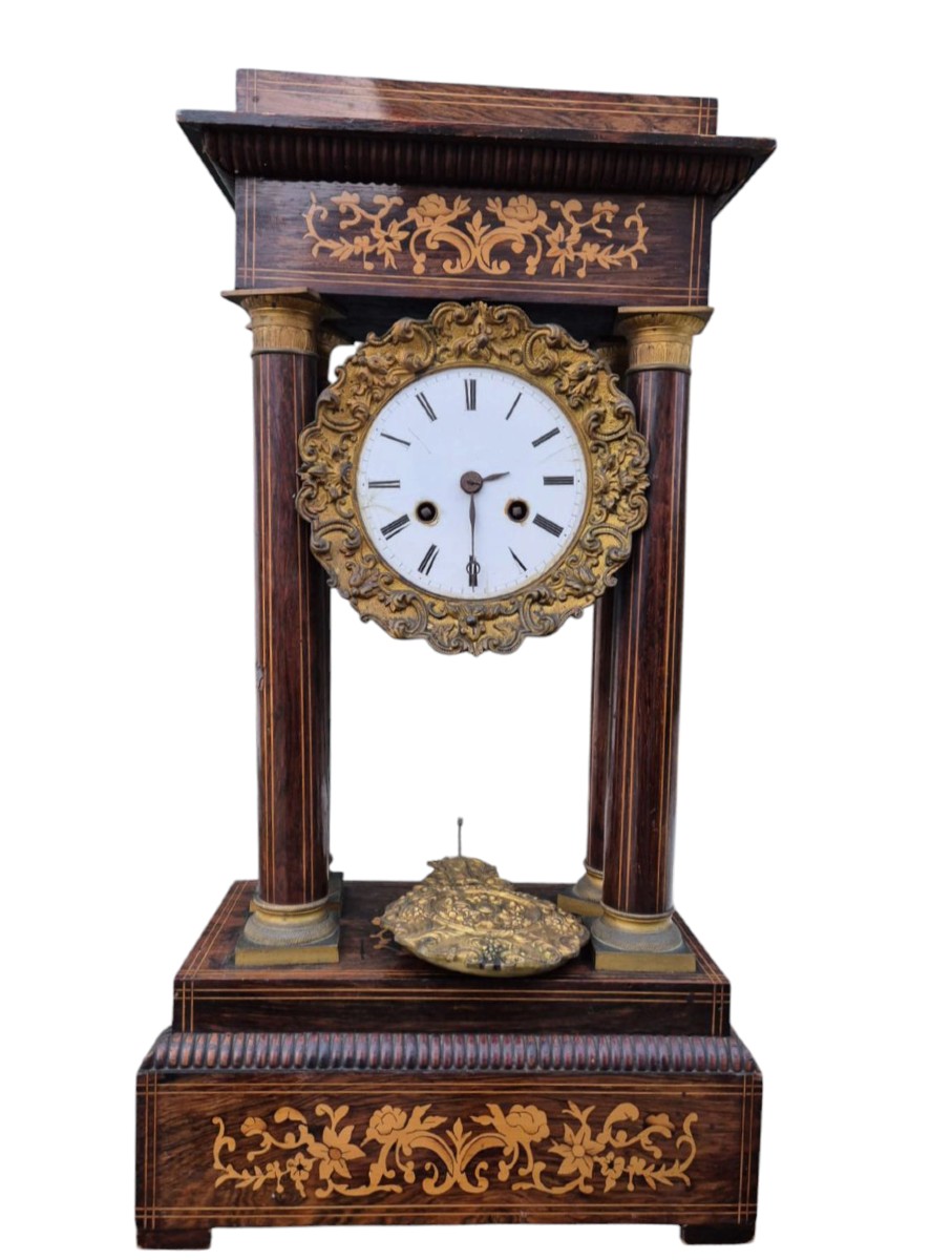 Clock In Wood And Gilded Bronze.charles X Period.