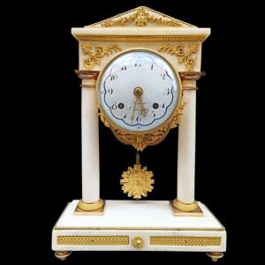 Rare Clock In Gilded Bronze And Marble. Switzerland,robert & Courvoisier,early XIXth Century.