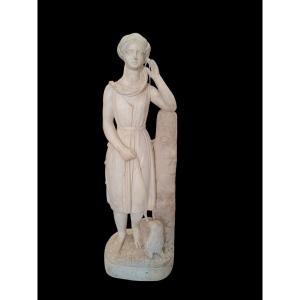 Sculpture In White Marble Representing Rachele.italy,neoclassical-period.