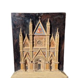 Model Of The Facade Of The Orvieto Cathedral.italy,early 20th Century.