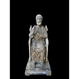 Plaster Sculpture Of Saint Peter.italy,early 19th Century.