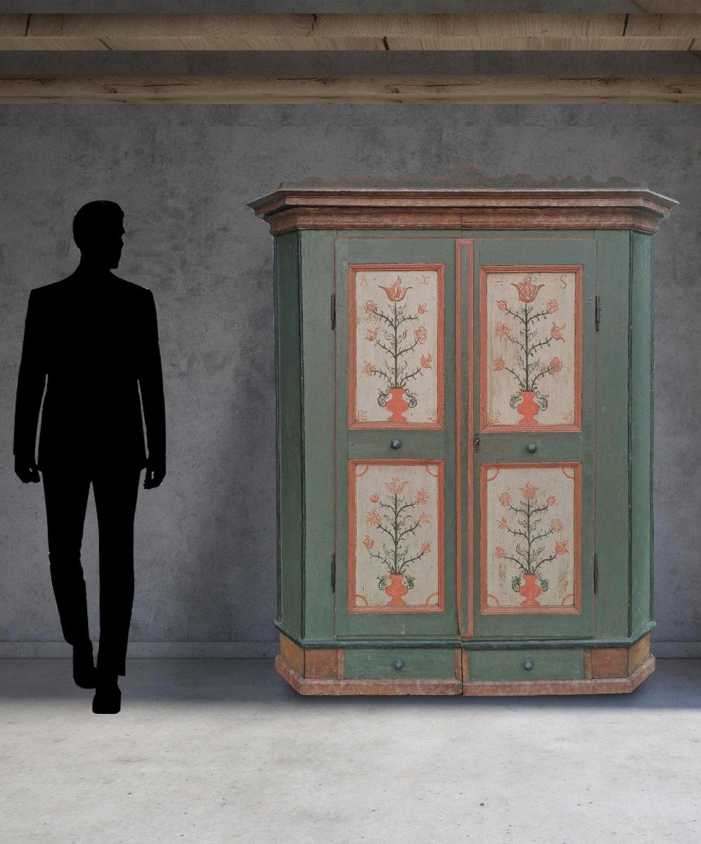 Armoire tyrolienne verte datée 1782-photo-1