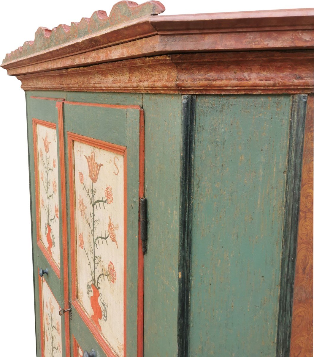 Armoire tyrolienne verte datée 1782-photo-6