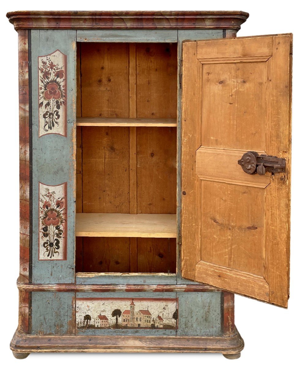 Blue Painted Cabinet Circa 1810 -photo-2