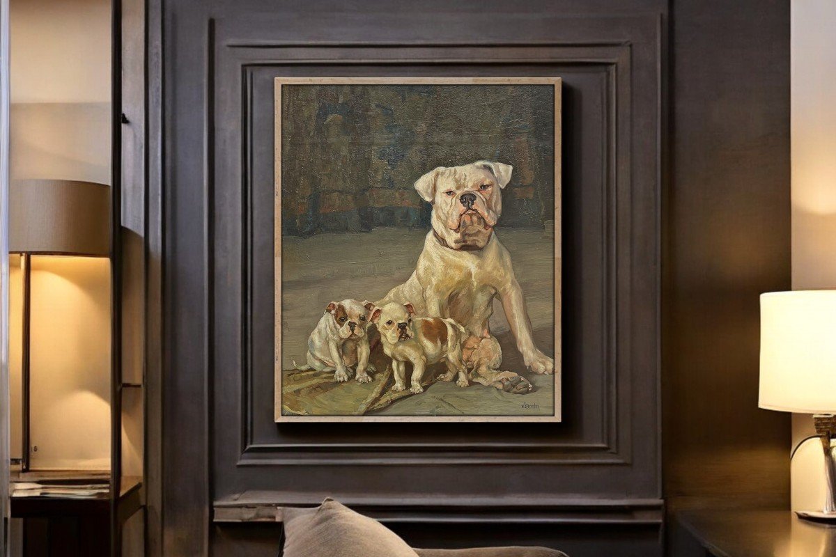 Ernst Hugo Von Stenglin (1862 – 1914) –a Family Of Bulldogs  -photo-2