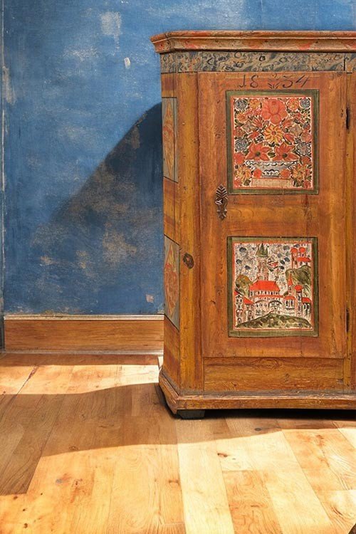 Armoire Peinte Florale Alpine 1834  -photo-2