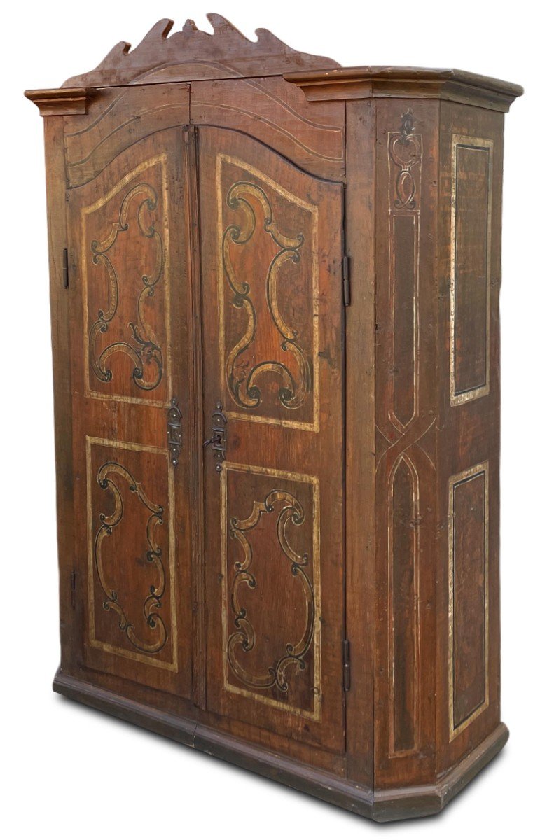  Late 18th Century Alpine Painted Cabinet-photo-2