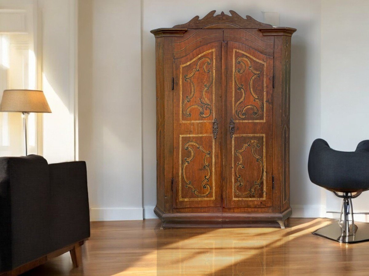  Late 18th Century Alpine Painted Cabinet-photo-1