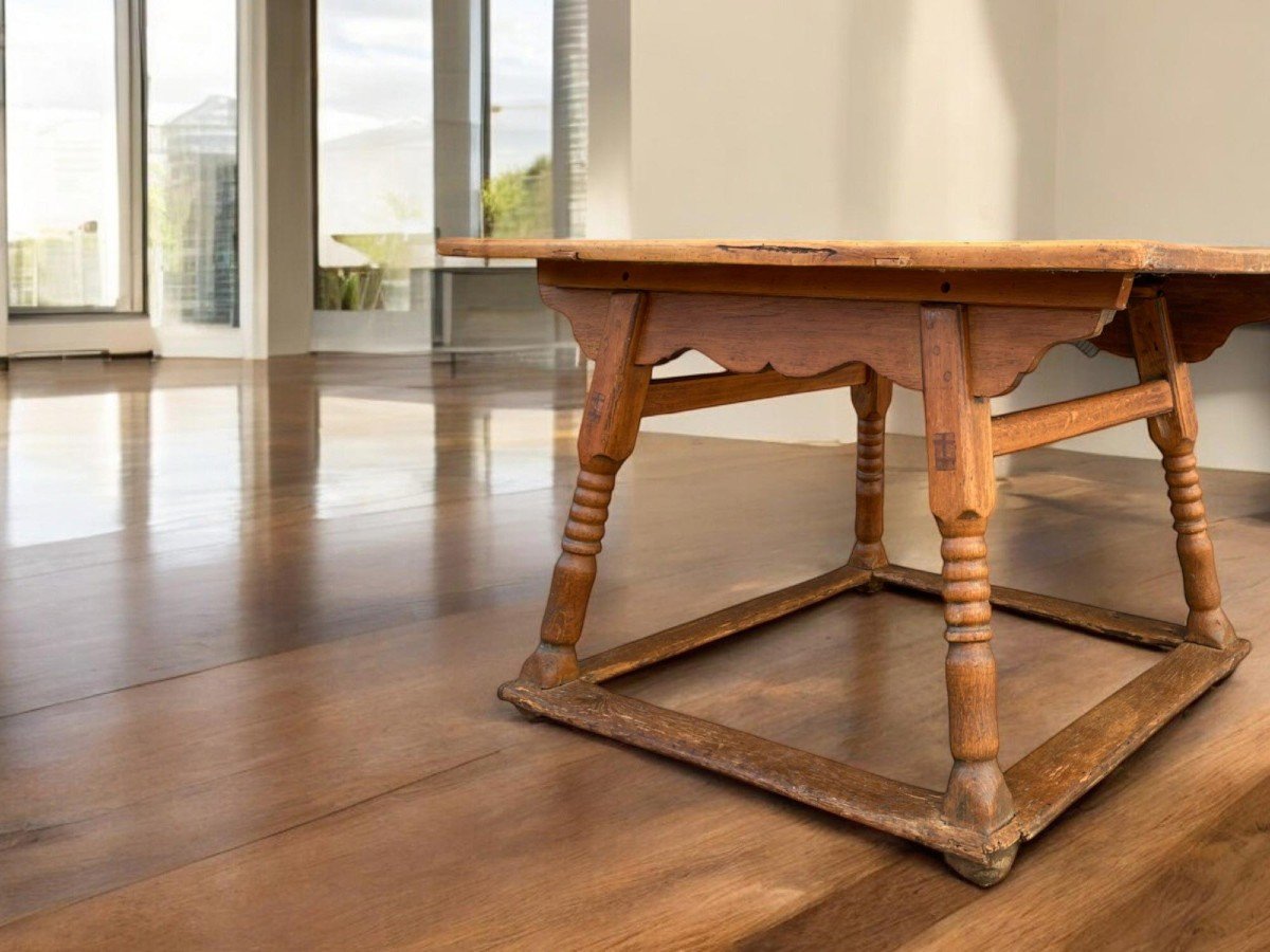 Antique Oak And Maple Table  -photo-3