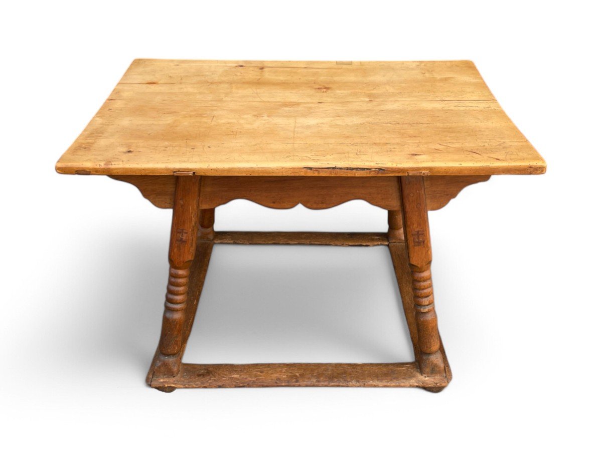 Antique Oak And Maple Table  -photo-2