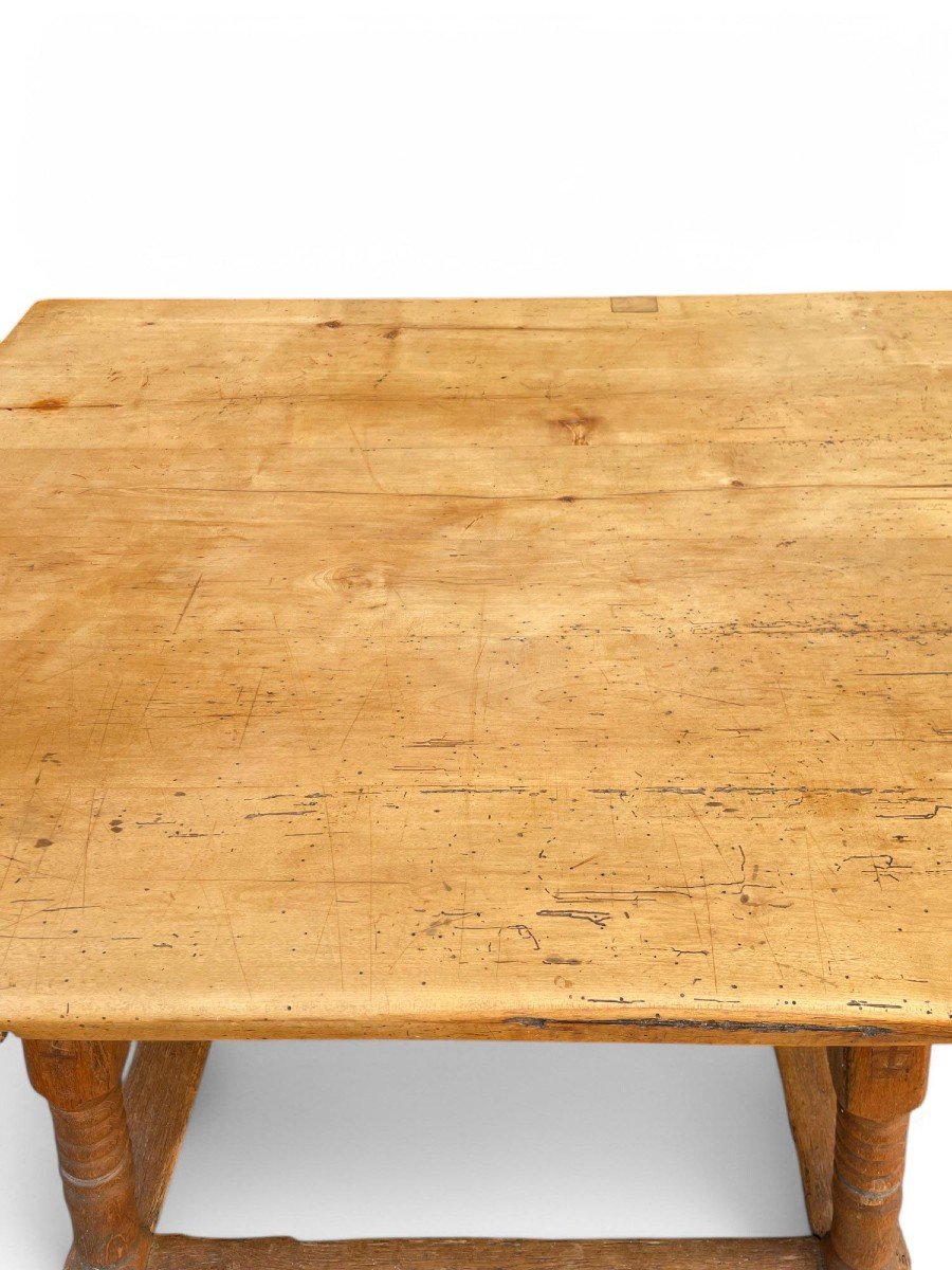 Antique Oak And Maple Table  -photo-6