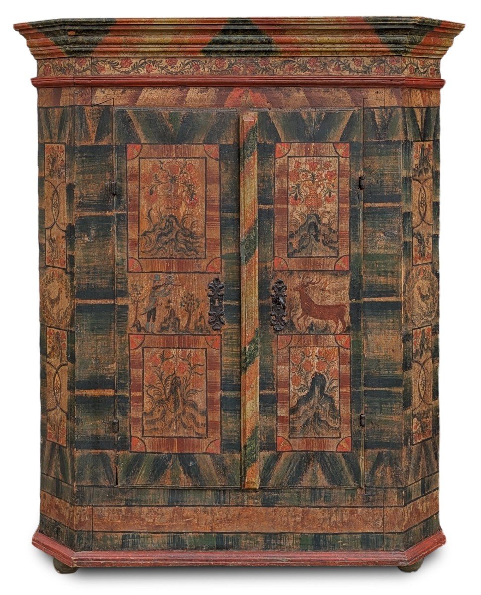 Armoire Tyrolienne Verte Datée De 1792 