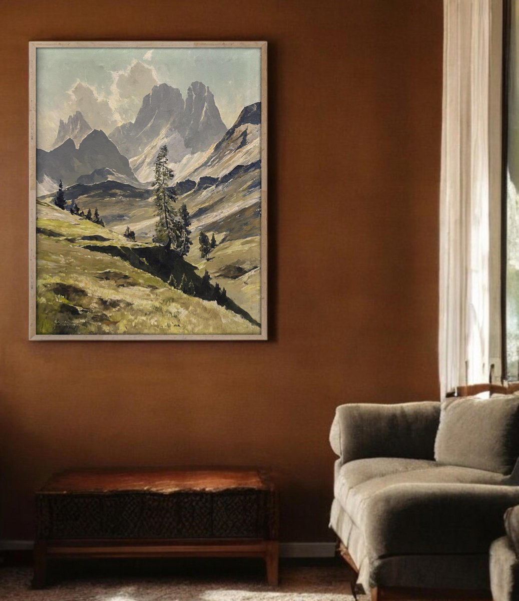 Dolomites – Georg Grauvogl - Huile Sur Toile  -photo-2