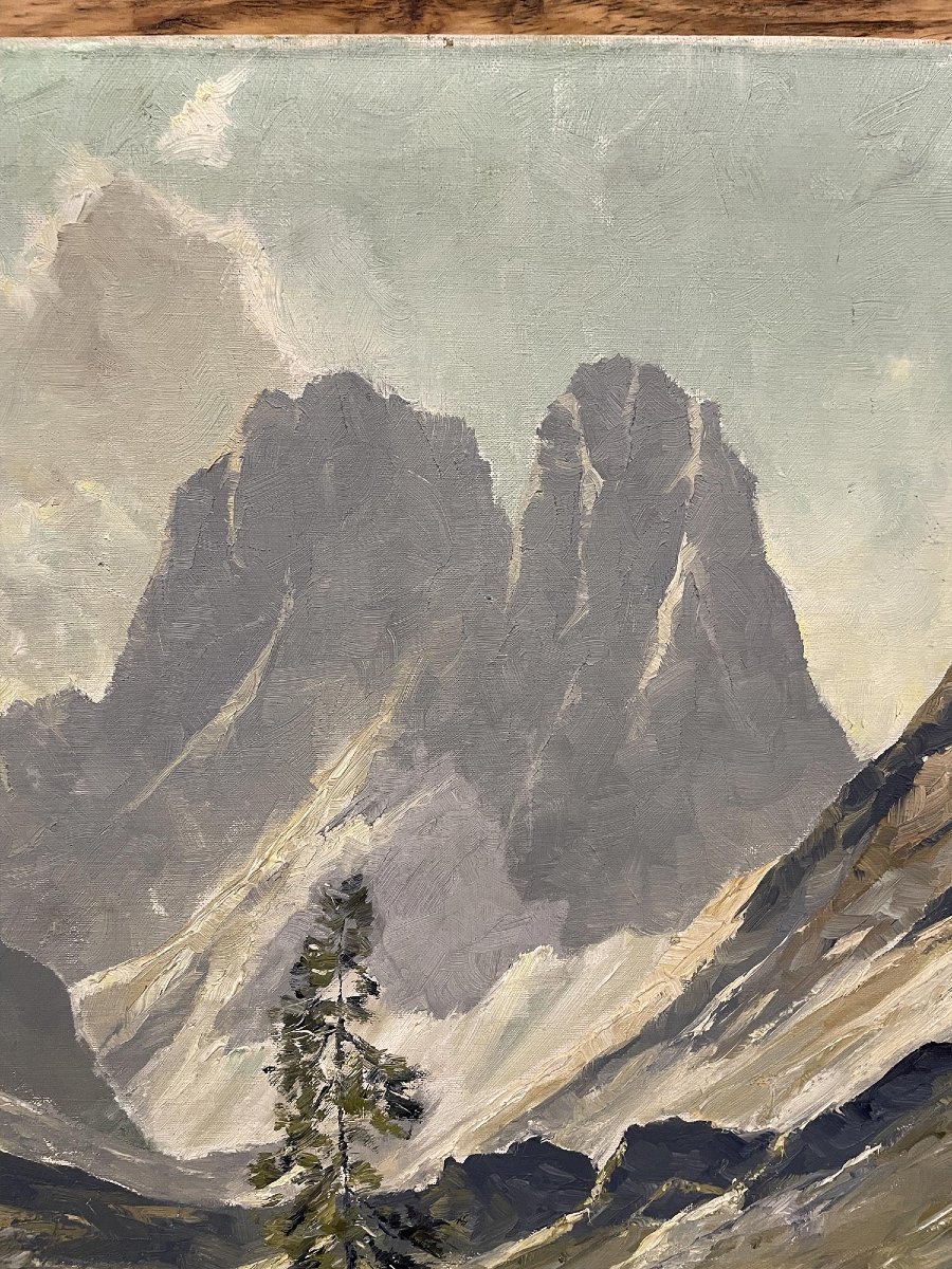 Dolomites – Georg Grauvogl - Huile Sur Toile  -photo-3