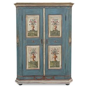 Blue Painted Cabinet Dated 1839 