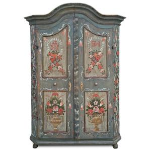 Antique Alpine Wardrobe Painted Blue  