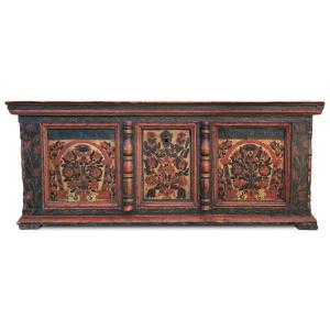 1836 Blue Floral Painted Alpine Chest 