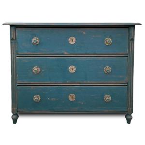 Commode  Alpine  Peinte En Bleu