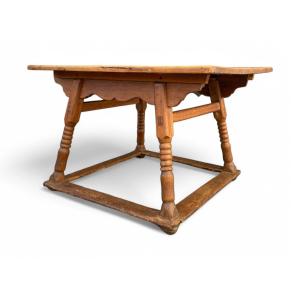 Antique Oak And Maple Table  