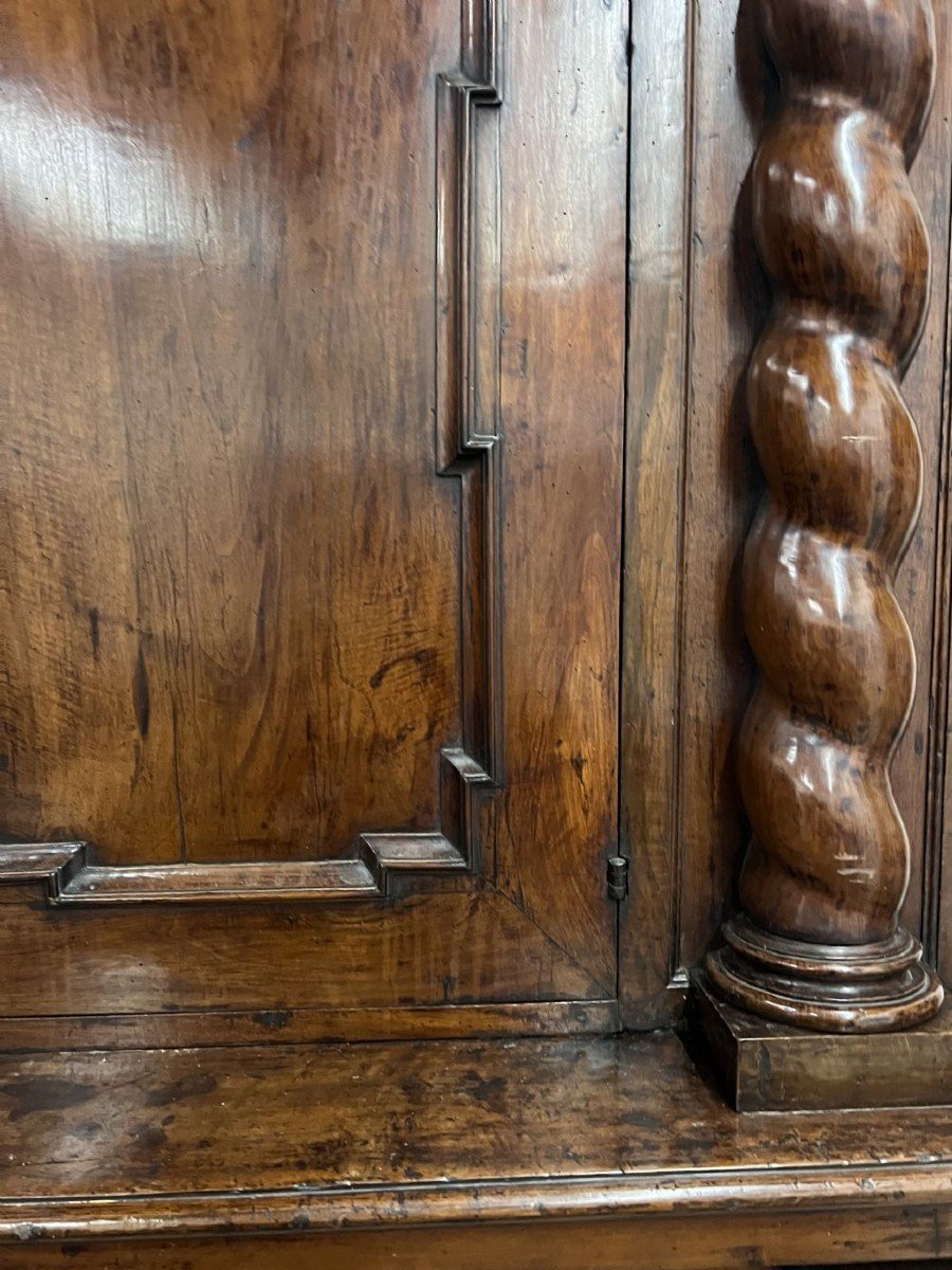 Large Walnut Dresser With 4 Doors, -photo-3