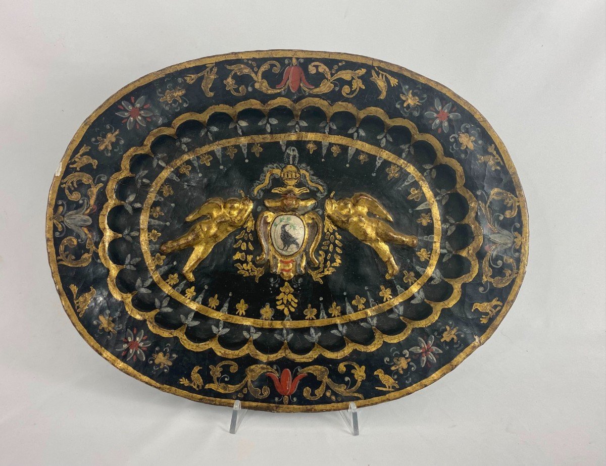 Painted And Gilded Papier-mâché Tuscan Plate