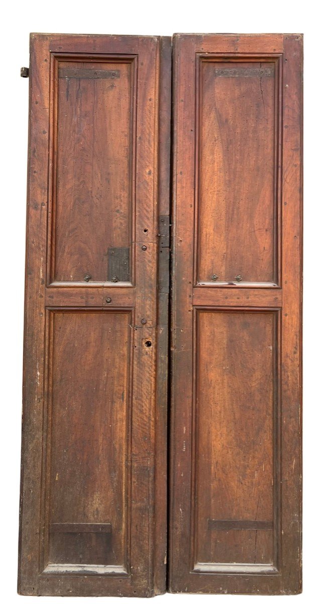 Door With Walnut Briar Panelling And Gilded Bronze Handles, Marche-photo-4
